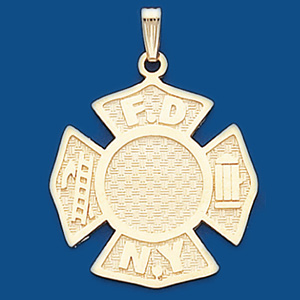 1in 14kt Gold FDNY Shield Pendant CRM-10224 | Joy Jewelers