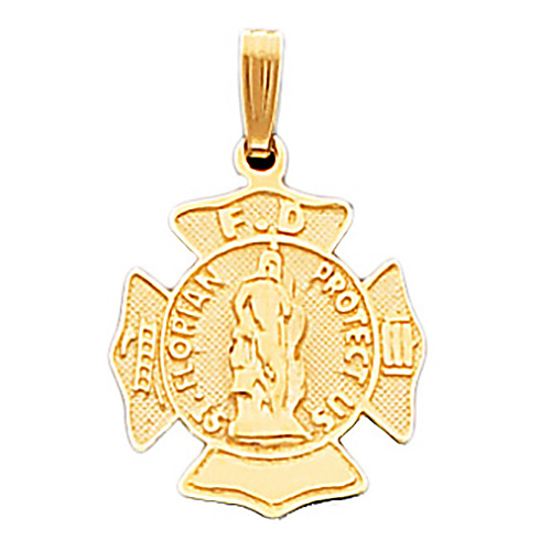 14kt Yellow Gold 7/8in St. Florian Medal
