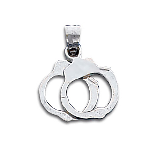 14kt White Gold Handcuffs Pendant