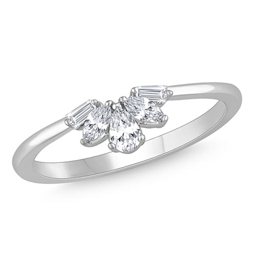 14k White Gold 1/4 ct tw Diamond Medley Ring