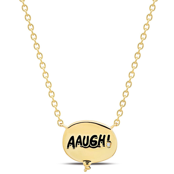 Gold-plated Sterling Silver Peanuts Aaugh! Thought Bubble Necklace