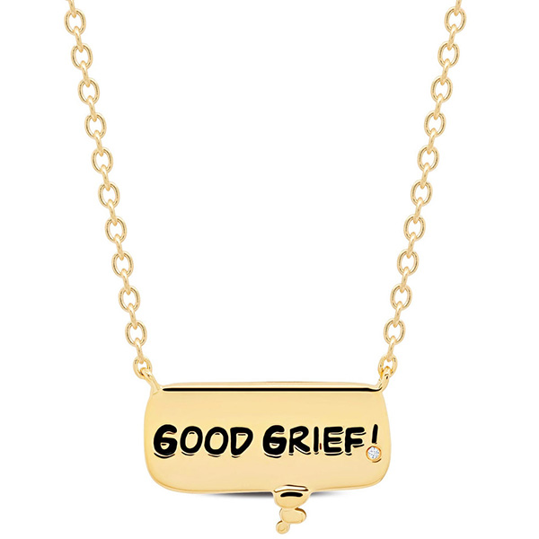 Gold-plated Sterling Silver Peanuts Good Grief Thought Bubble Necklace