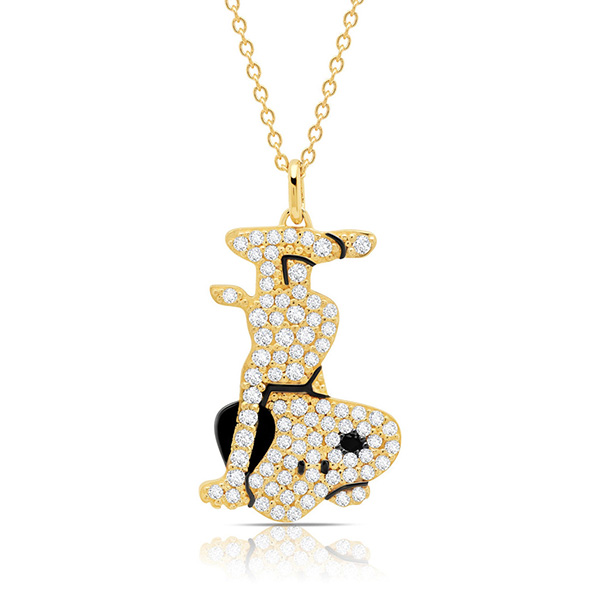 Gold-plated Sterling Silver Handstanding Snoopy Necklace