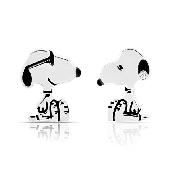 Sterling Silver Cool Snoopy Earrings