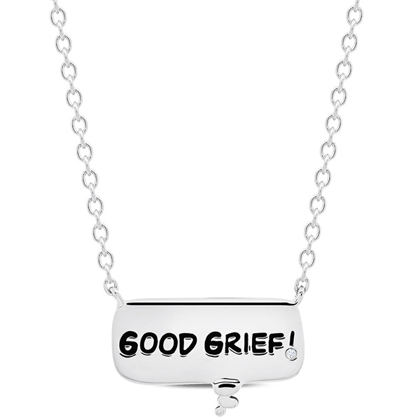 Sterling Silver Peanuts Good Grief Thought Bubble Necklace
