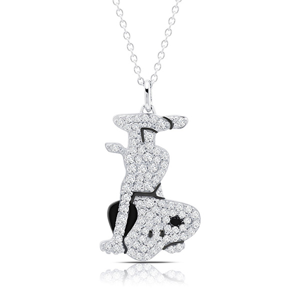 Sterling Silver Handstanding Snoopy Necklace
