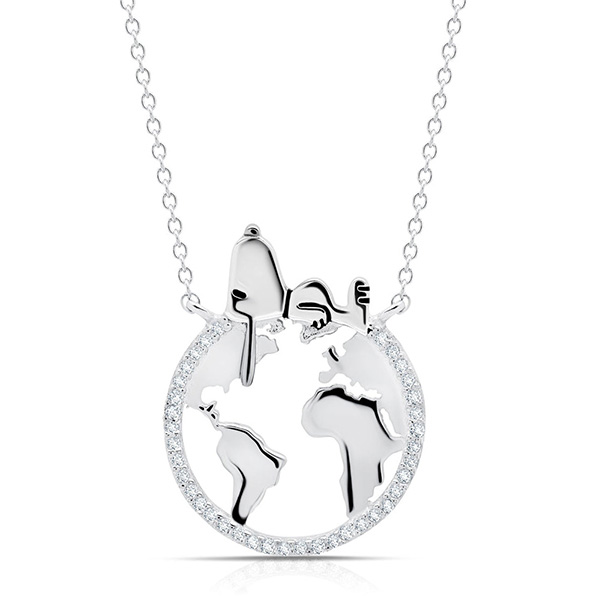 Sterling Silver Snoopy's World Necklace