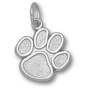 Sterling Silver 1/2in Clemson Tigers Paw Charm