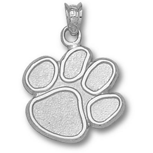 Sterling Silver 5/8in Clemson Tigers Paw Pendant