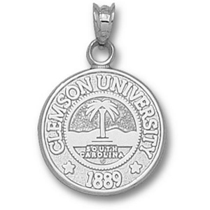 Clemson Tigers 5/8in Sterling Silver Seal Pendant