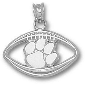 Sterling Silver 1/2in Clemson University Football Pendant