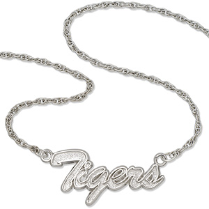 Sterling Silver 18in Clemson Tigers Script Necklace