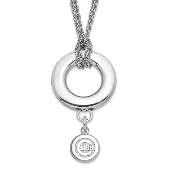Sterling Silver 16in Chicago Cubs Halo Necklace