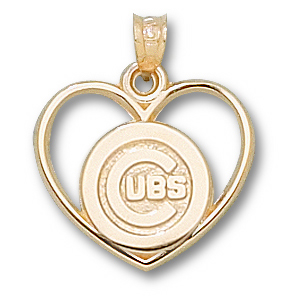 Chicago Cubs 3/4in 10k Heart Logo Pendant