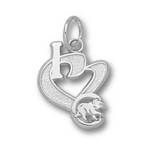 I Love Chicago Cubs 1/2in Sterling Silver Pendant