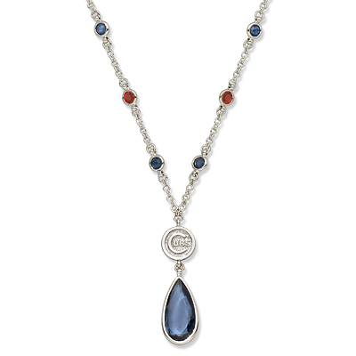 Chicago Cubs Crystal Logo Necklace
