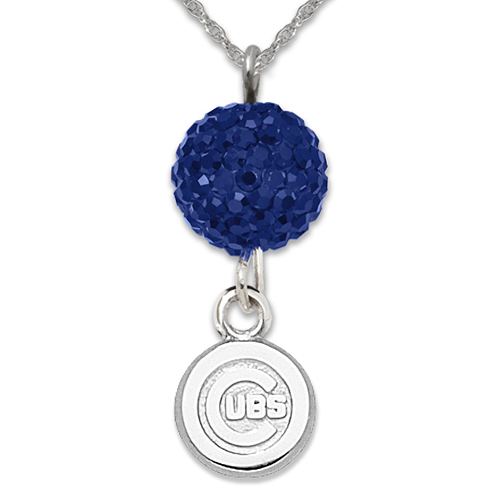 Sterling Silver Chicago Cubs Crystal Ovation Necklace