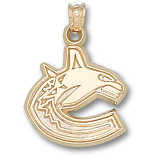 Vancouver Canucks 5/8in C Pendant 14k Yellow Gold