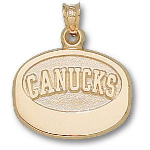 Vancouver Canucks Puck Pendant 10k Yellow Gold