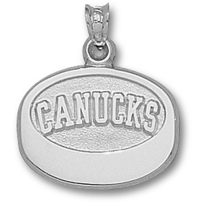 Vancouver Canucks Puck Pendant 5/8in Sterling Silver