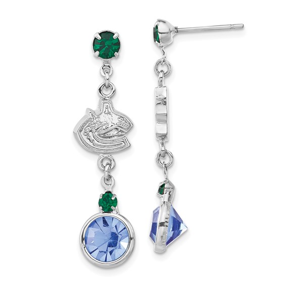 Vancouver Canucks Crystal Logo Earrings