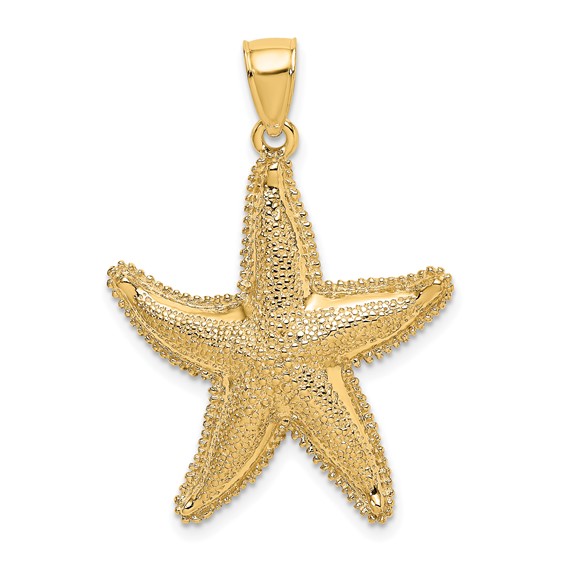 14kt Yellow Gold 1in Starfish Pendant