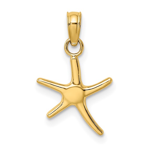 14kt Yellow Gold 1/2in Small Starfish Pendant