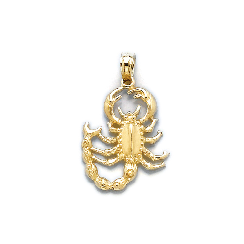 14kt Yellow Gold 3/4in Scorpion Pendant