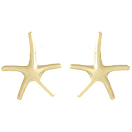 14kt Yellow Gold 14mm Dancing Starfish Post Earrings