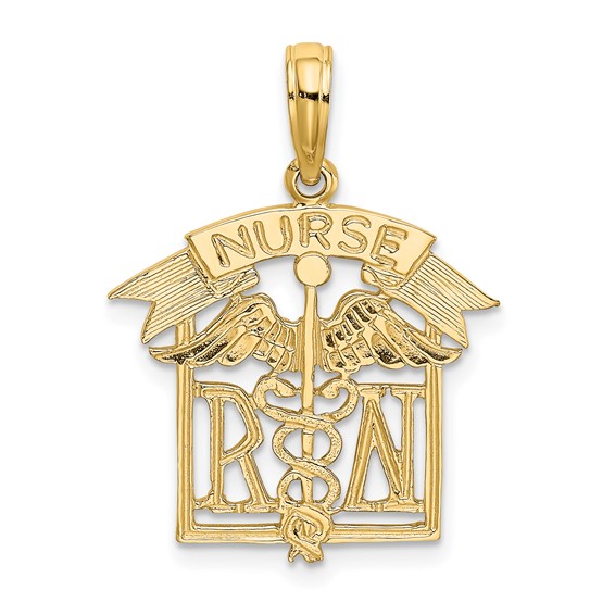 thumbnail image 2 of 14k Yellow Gold NP Nurse Practitioner Pendant / Charm – Made In USA – Surano Design 2 of 5