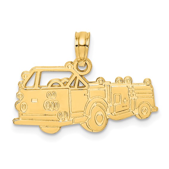 14k Yellow Gold Fire Engine Pendant