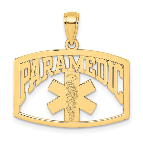 14k Yellow Gold Paramedic Caduceus Pendant