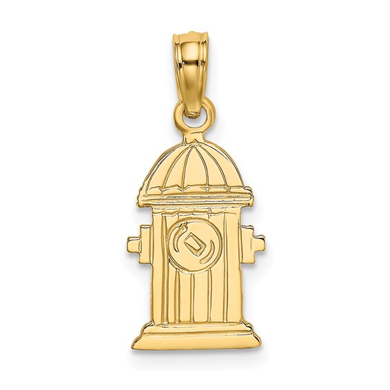 14k Yellow Gold 5/8in Fire Hydrant Pendant