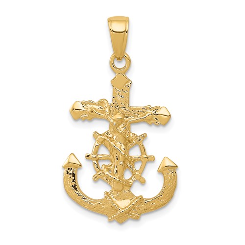 14kt Yellow Gold 7/8in Mariners Crucifix Pendant