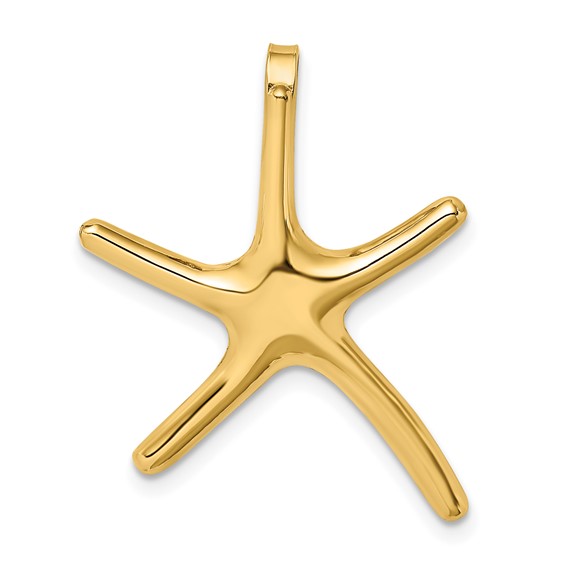 14kt Yellow Gold Large Starfish Pendant 1in