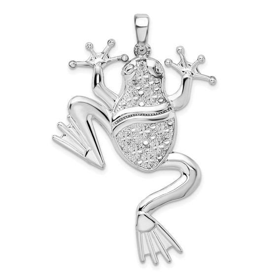 Sterling Silver 2in Frog Pendant 