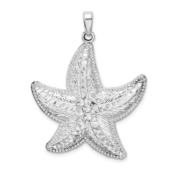 Sterling Silver 1 1/4in Large Starfish Pendant