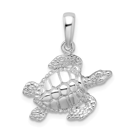 Sterling Silver Small Sea Turtle Pendant