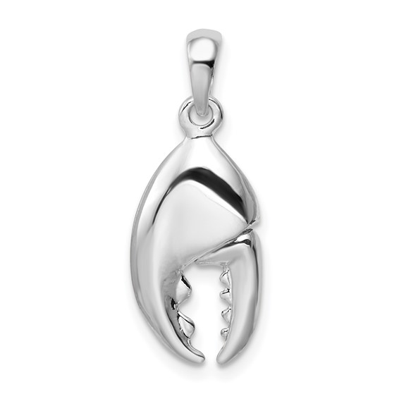Sterling Silver Lobster Claw Pendant 3/4in