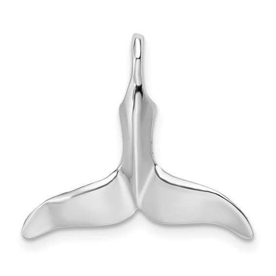 Sterling Silver 3/4in 3-D High Polished Whale Tail Pendant