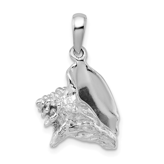 Sterling Silver 5/8in 3-D Conch Shell Pendant