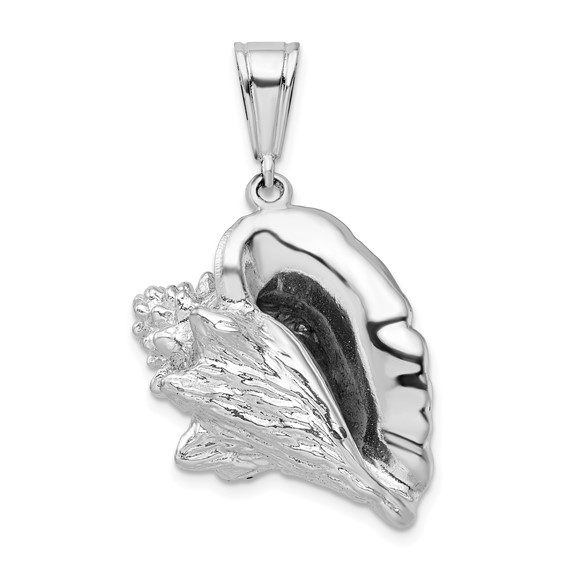 Sterling Silver 1in 3-D Conch Shell Pendant