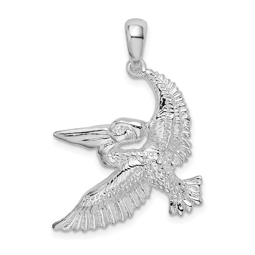 Sterling Silver 1in Flying Pelican Pendant