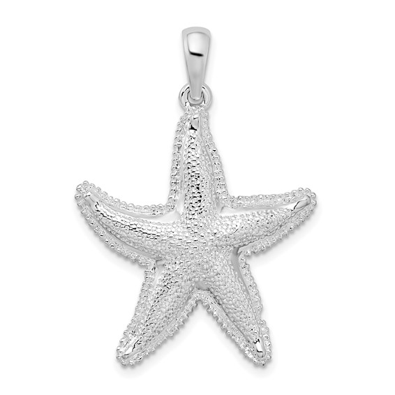 Sterling Silver 1 3/8in Textured Starfish Pendant