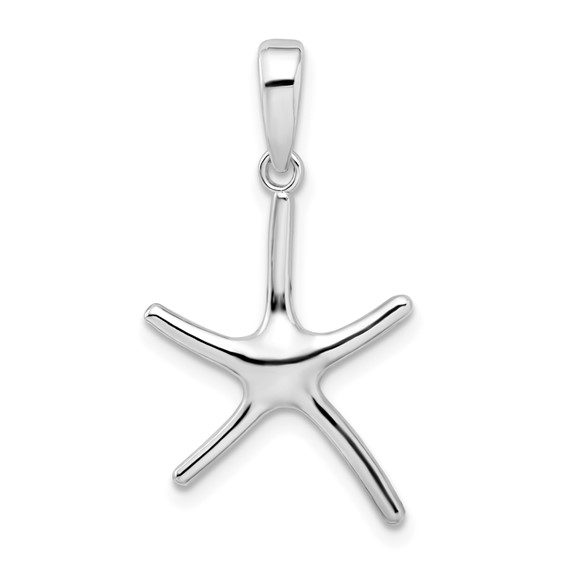 Sterling Silver 3/4in Simple Starfish Pendant