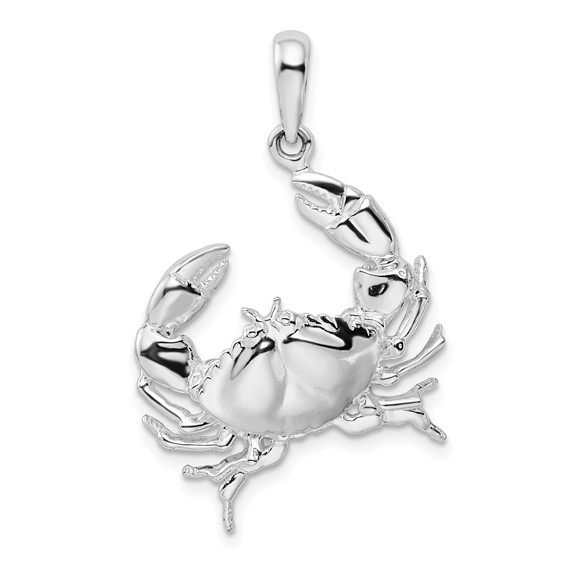Sterling Silver 1in Stone Crab Pendant 