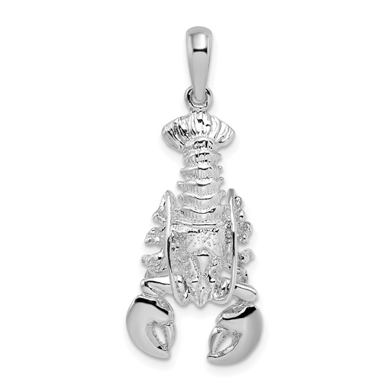 Sterling Silver 1 1/4in 2-D Moveable Lobster Pendant 