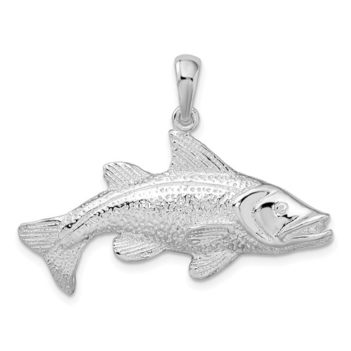 Sterling Silver 3/4in 2-D Red Fish Pendant