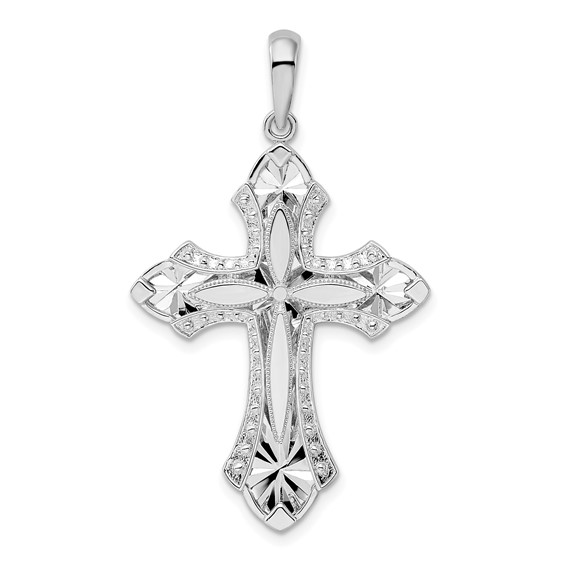 Sterling Silver God's Perfect Timing Cross Pendant 1 1/4in