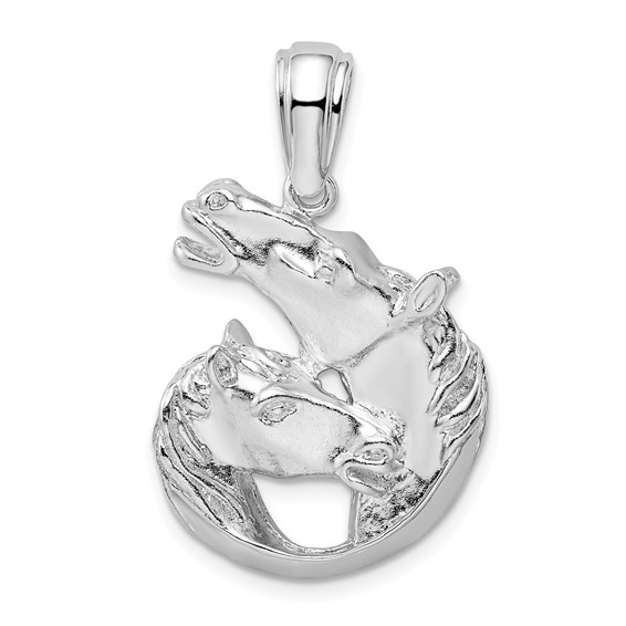 Sterling Silver Horse and Foal Pendant 1in